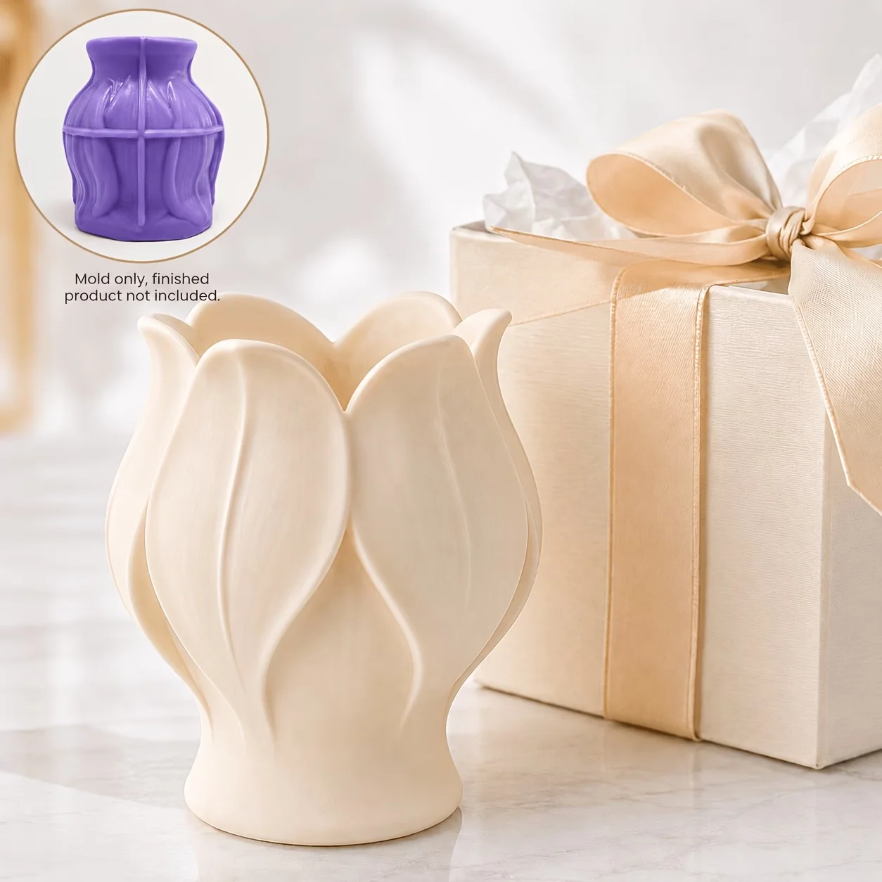 Tulip petal silicone mold, exquisitely textured, handmade DIY flower pot/decorative ornament, perfect for floral gifts and home