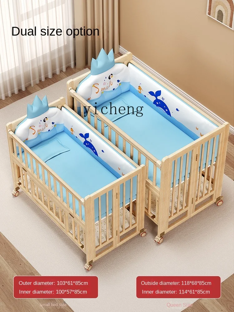 Lit Pliable en Bois Massif pour Bébé, Lit Multifonctionnel, Sans Peinture, Coutures Parfaites, XL