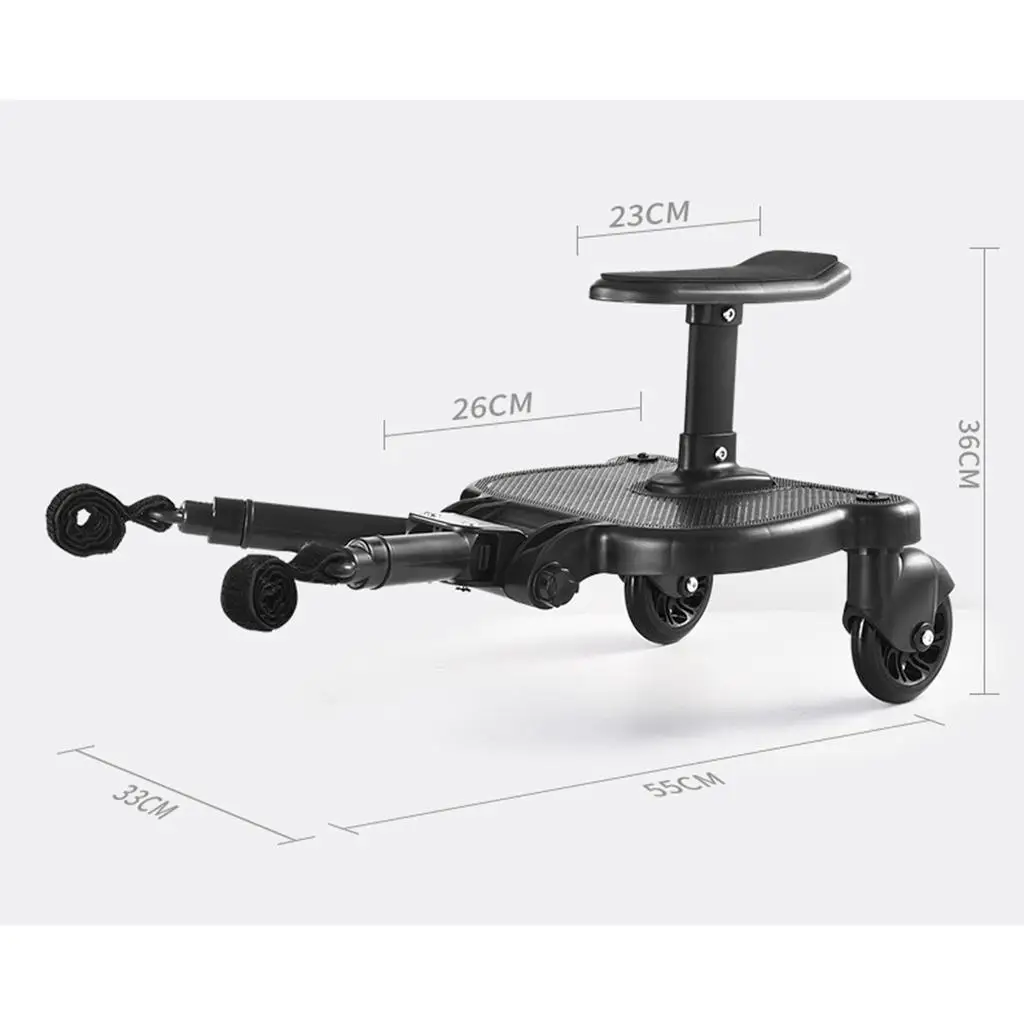 Adaptador de Pedal para cochecito de niños, placa de pie con asiento, remolque auxiliar para segundo niño, patinete gemelo, autoestopista, moda