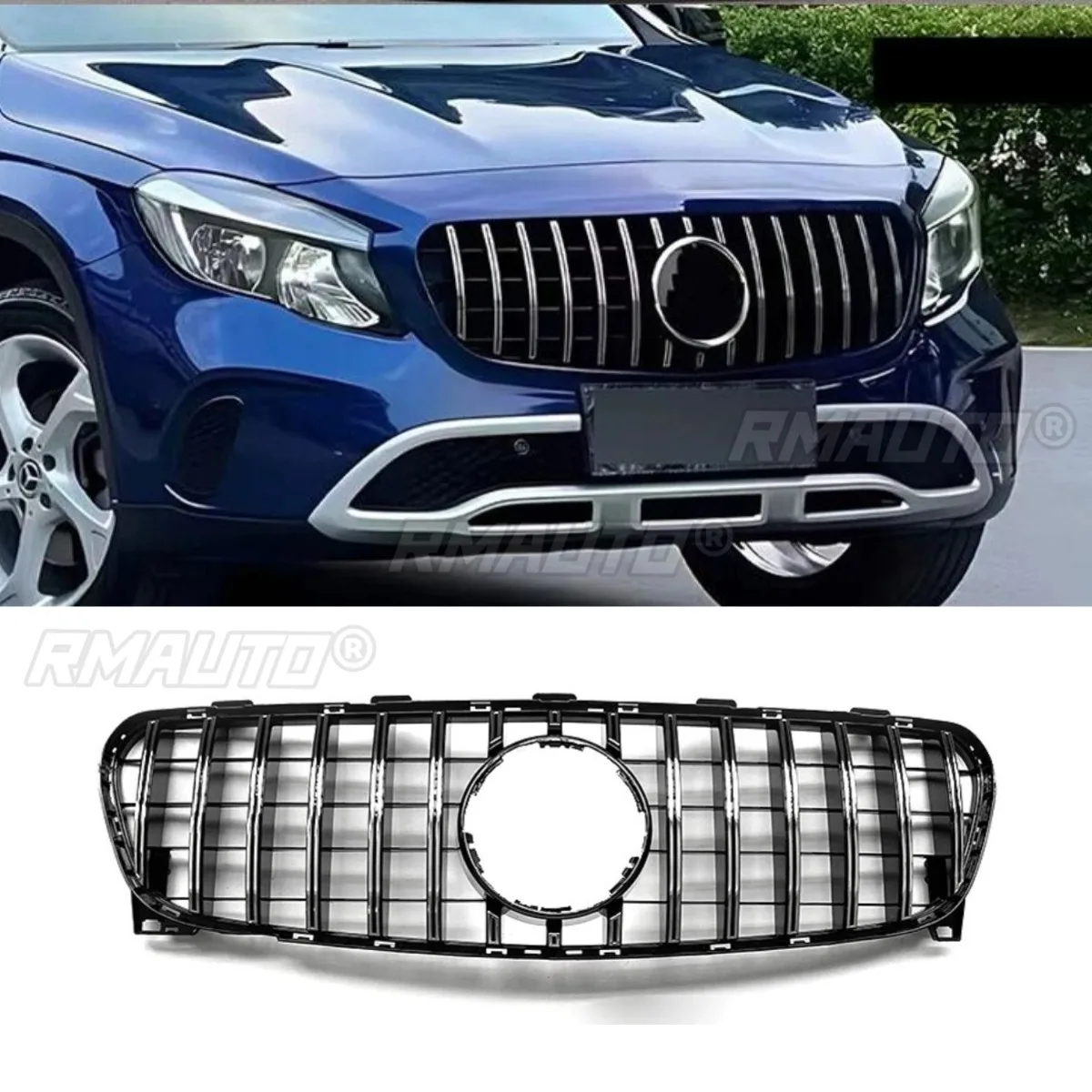 

Car Bumper Grill Decorative Strips Racing Grille Body Kit Front Bumper Grill For Mercedes Benz GLA class X156 GT 2017-2019