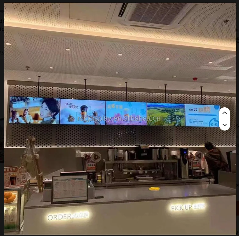 Factory Directly Selling 55 Inch Indoor Ceiling Hanging LCD Advertising Player 4K Digital Signage Display Window Facing Kiosk