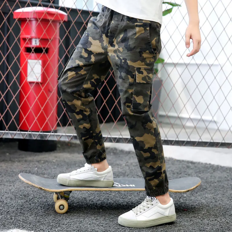 2022 Spring Autumn Boys Pants Camouflage Boys Jeans Teen Children Big Size Trousers Children Clothing