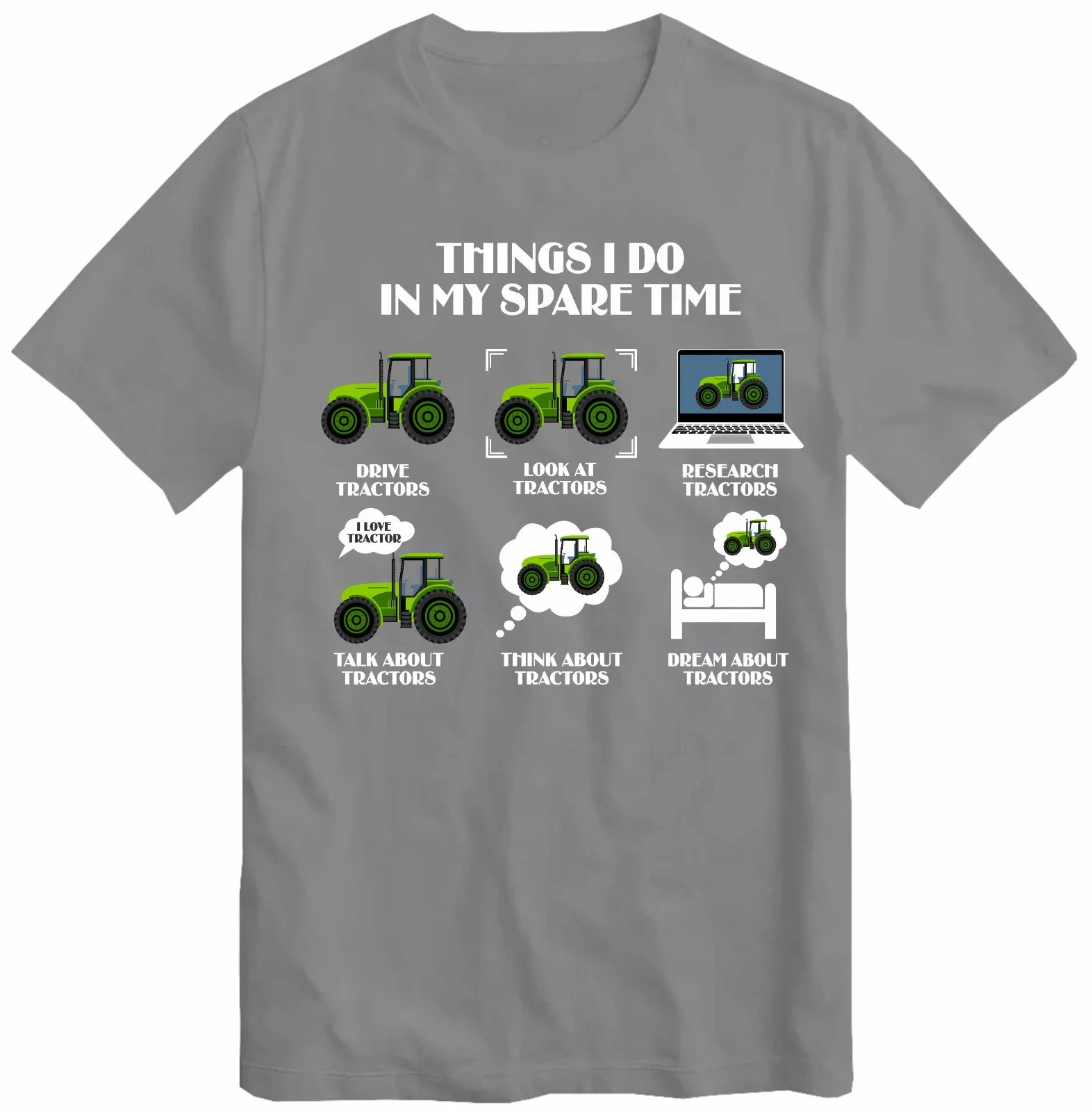 Summer Activities During My Free Time: Driving A Tractor. T-shirt. Funny Farmer Gifts. Men's and Women's T-shirts.