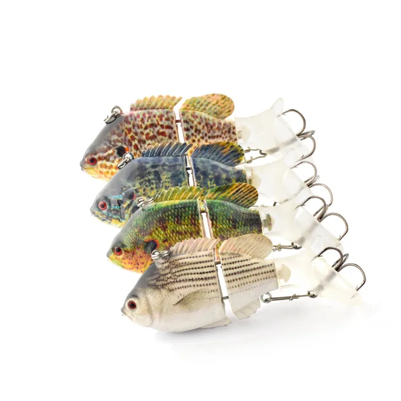 

2pcs 13g 80mm Fishing Lures Joint Body Glide PVC Soft Tail Bait Single-jointed Plastic Swim bait Sunfish Fishing Bass Lures