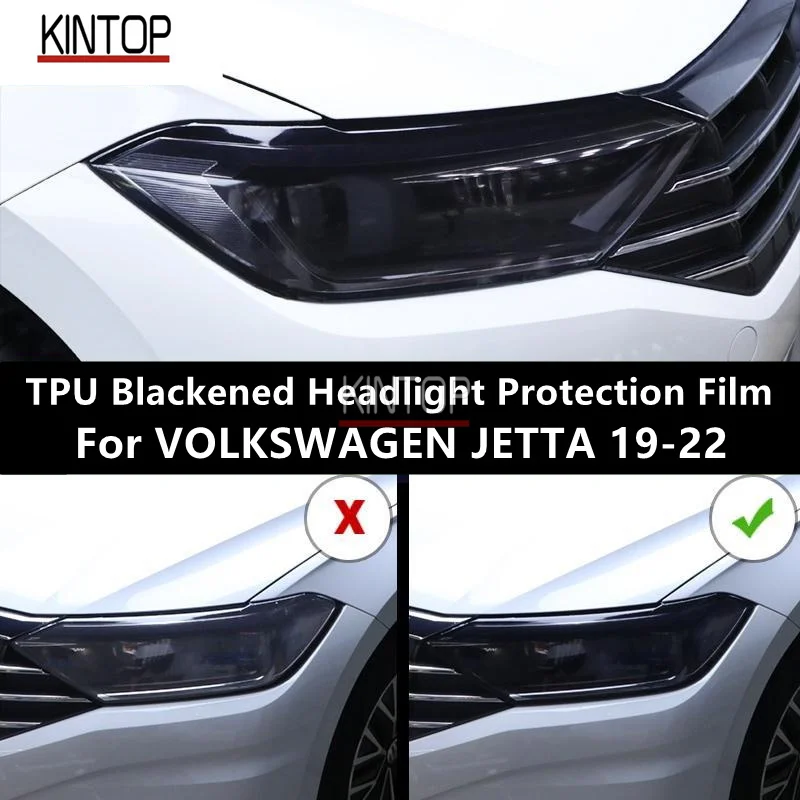 

For VOLKSWAGEN JETTA 19-22 TPU Blackened Headlight Protective Film, Headlight Protection,Film Modification