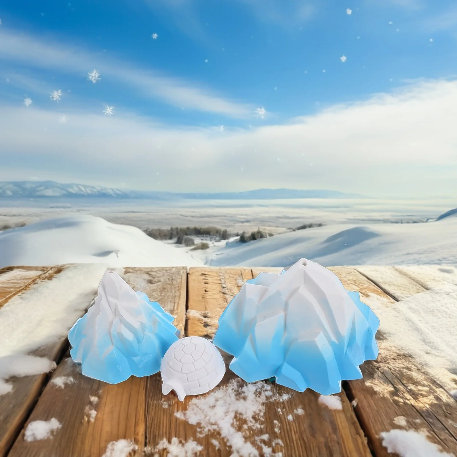 

3Pcs Mini Arctic Iceberg Igloo Decorations Detailed Glacier Scene Micro Landscape Aquarium Flower Pot Decor Iceberg Arctic Scene