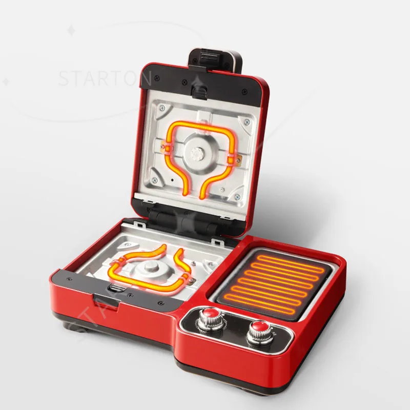 Breakfast Machine Electric Sandwich Maker Light Food Barbecue Grill Toaster Oven Noodles Cooker Pot Egg Frying Pan