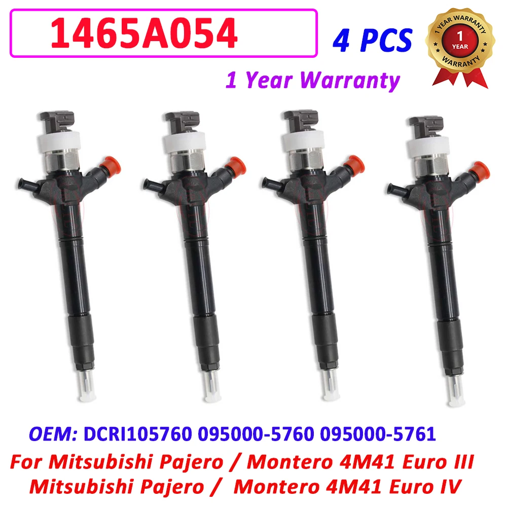 

4 Pieces 1465A054 ORLTL Common Rail Fuel 095000-5760 Diesel Injector DCRI105760 Fit For Mitsubishi Pajero / Montero 4M41 Euro II