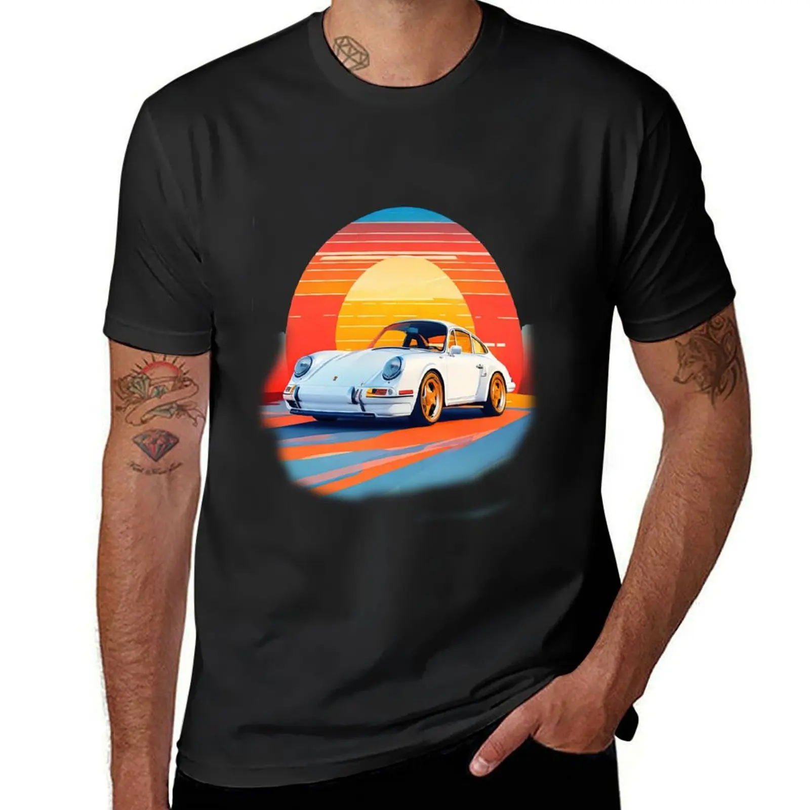 Porche T-Shirt summer top cute clothes cute tops sports fans funny t shirts for men