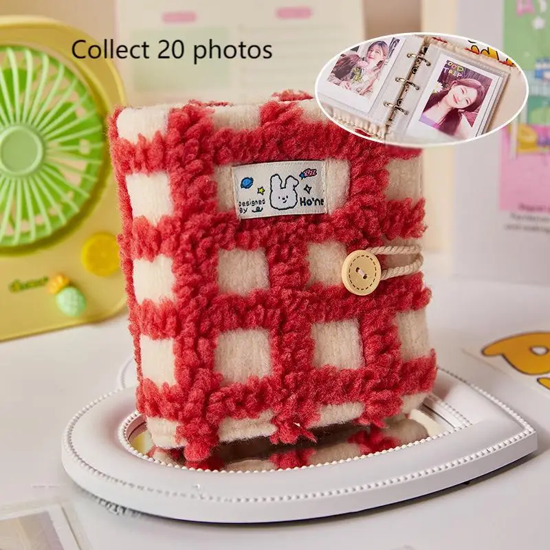 Cute Plush Palace Grid Cloth Small Card Book, Can Store 20Pcs Photos Under 3 Inches,The Best Gift For Friends
