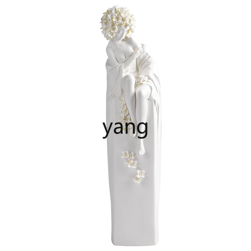 

Yjq White Porcelain Sculpture Beauty Characters Living Room Entrance Furnishings Creative Work Art Collection Ornaments