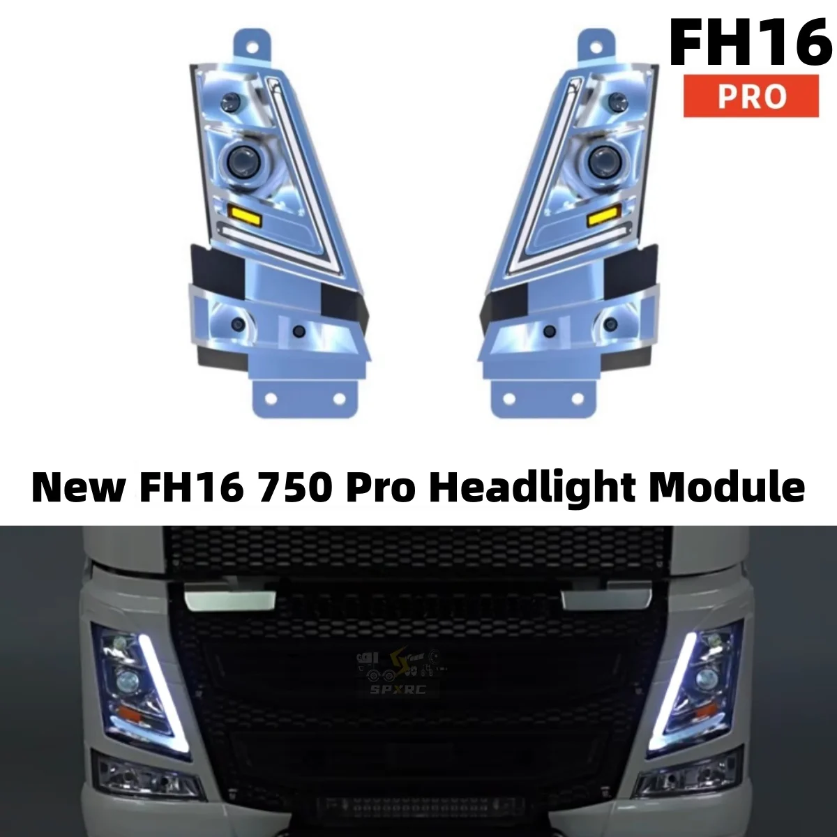 FH16 750 New Pro Headlight Module 1/14 For Tamiya Tractors Volvoo Fh16 Xl750 56375 Beautiful Diy Light Set For Truck Trailers