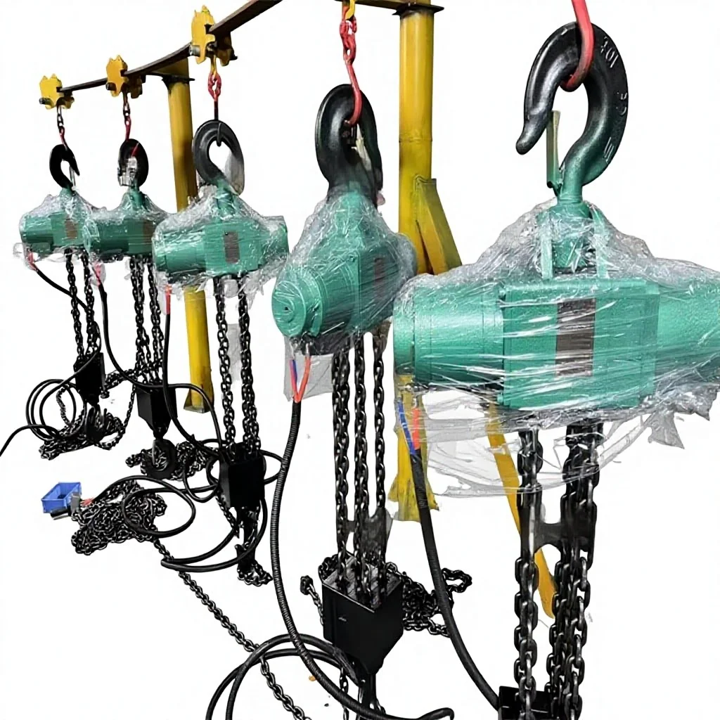 HQ5 Fixed Walking Pneumatic Hoist 250kg Load Capacity 2m/min Lifting Speed IP55 Protection 50kg Weight For Underground Roadway