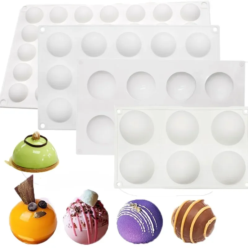 

Semi Sphere Silicone Chocolate Mold Half Ball Mousse Cake Tray Silicon Dome Baking Moulds Pudding Candy Jelly Candy DIY Tool