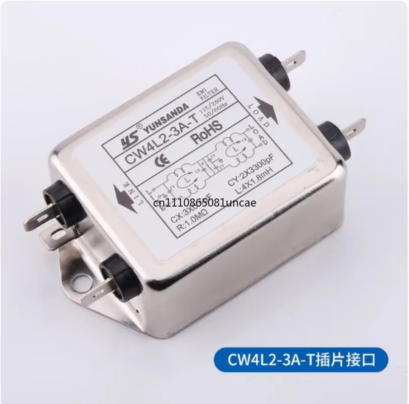 電力emiフィルタ-cw4l2-10a-t-単相ac-115v-250v-20a-50-60hz