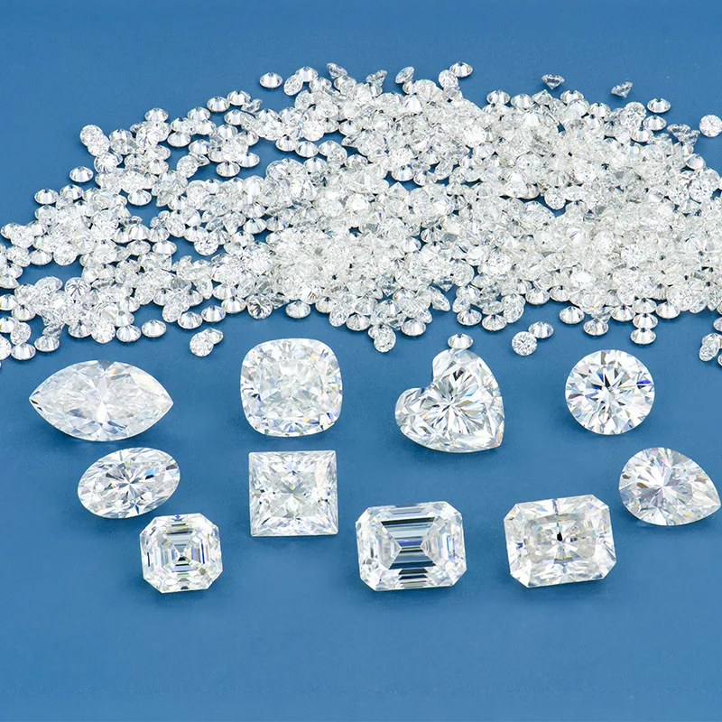 

D Color - VVS1 8-Heart 8-Arrow 0.1ct-4ct Moissanite Solitaire Gem Necklace and Ring Set with White Round Inlaid Accessories