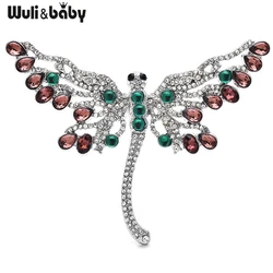 Wuli&baby Luxury Palace Style Dragonfly Brooches For Women Lady 3-color Charming Insects Party Office Brooch Pins Gifts