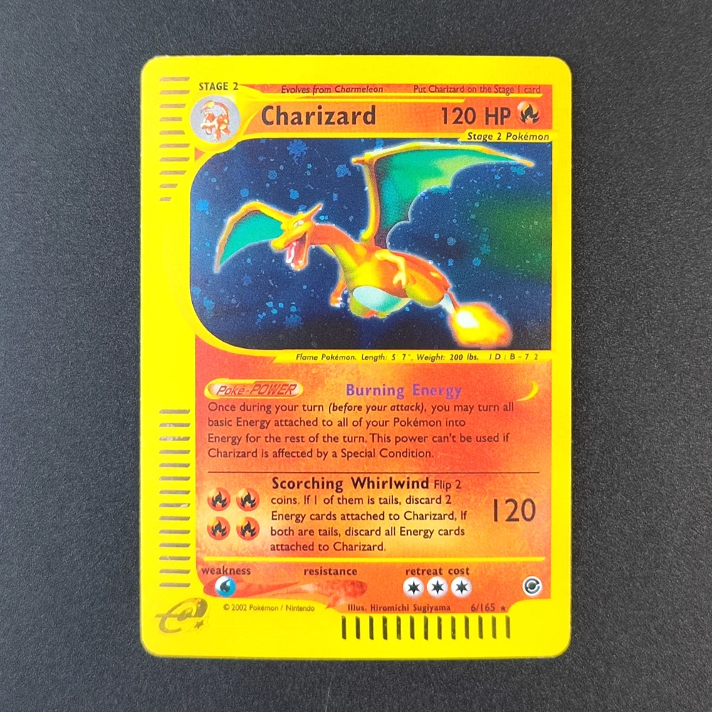 Karta Pokemon Proxy PTCG E-Card Charizard Dragonite Gengar Mew Mewtwo Celebi HOLO 13/165 6/165 H11/H32 Kolekcja Gra Anime Karta — zdjęcie 2