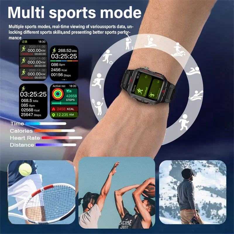 2025 스포츠 스마트 시계 1.71 "남성 여성을위한 건강 Smartwatch 혈액 산소 BT 말하는 시계 Iphone 16 Xiaomi Huawei Sony