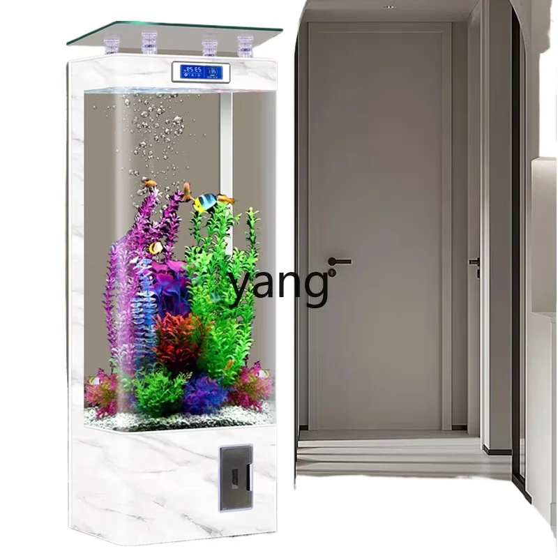 

LH intelligent hot bending integrated molding glass goldfish tank household medium upper filter vertical aquarium