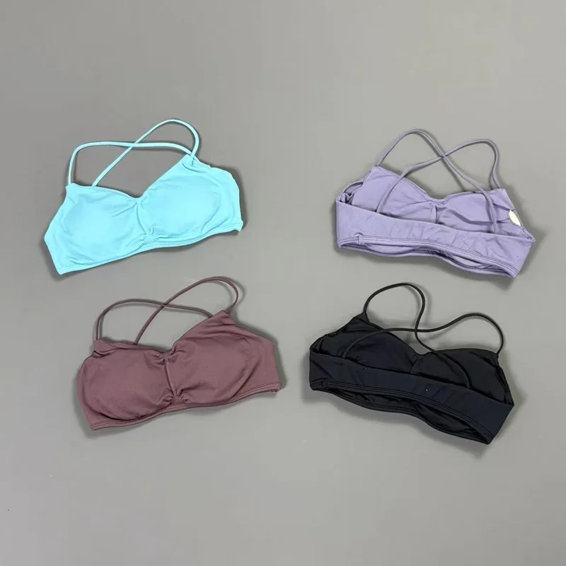 Sports Bra Women Vision Seamless Cross Back Breathable Soft Removable Pads Top Pilates Gym Running Fitness Workout Bras