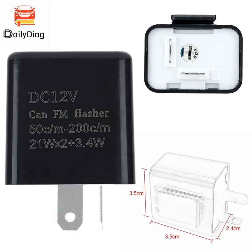 

Motorcycle Accessories 12V LED Flasher Relay Adjustable Frequency Square Flashing Flasher Turn Signal Indicator