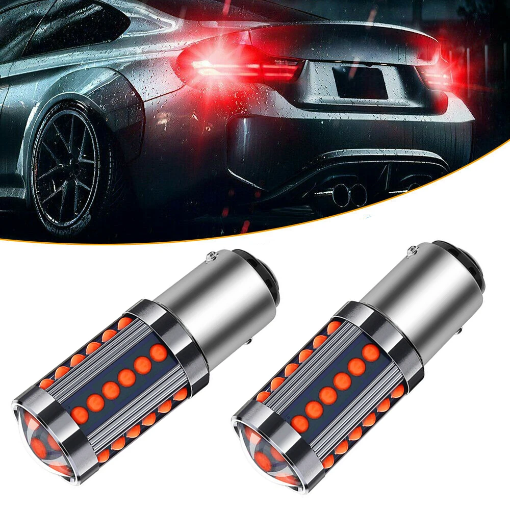 2Pcs Universal Red Car Tail Lamp Signal Brake Light Parking Bulbs 1157 BAY15D P21/5W 36COB LED Light Car Exterior Accessories