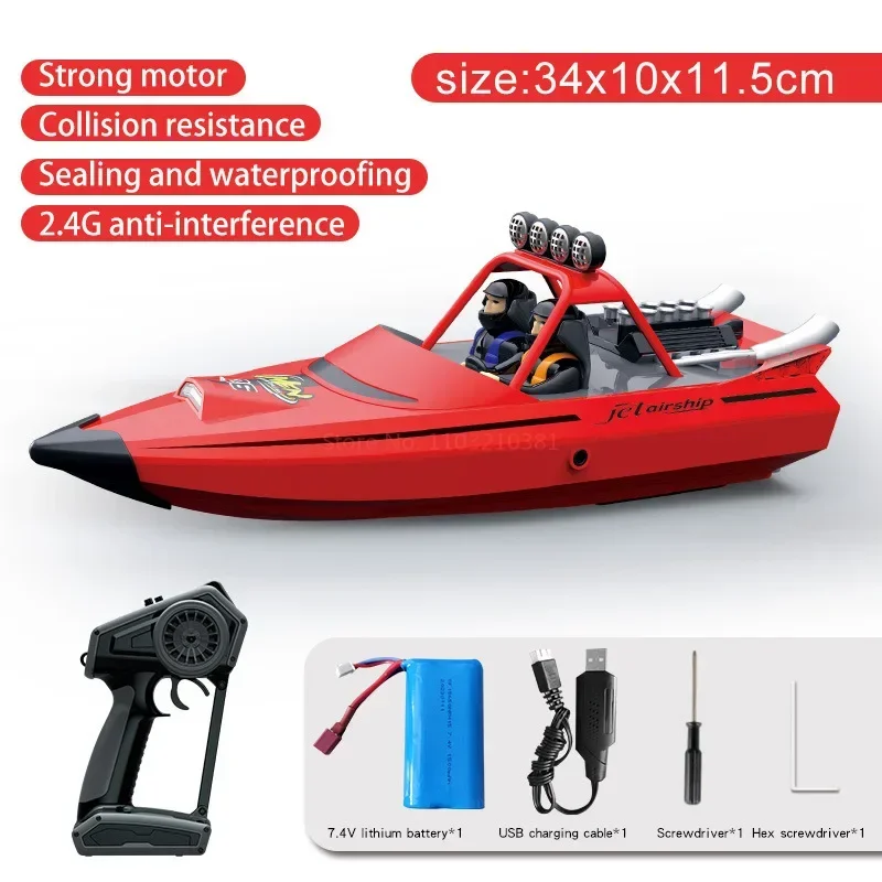 2.4g Wireless Remote Control Boat Electric Turbine Jet High-Speed RC Speedboat Boy Racing Big RC Yacht Model Christmas Gift