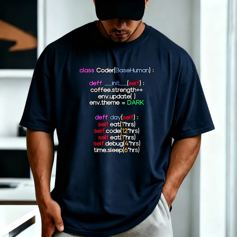 Funny Class Coder Computer Programmer Vintage Style Printed T-Shirt Casual Fashion Loose Harajuku Short Sleeve Unisex Tees