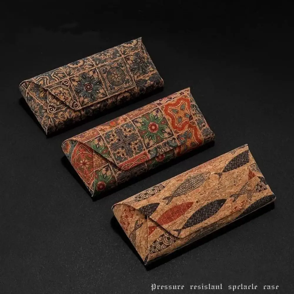 Anti-Pressure Eyeglasses Case Exotic Pattern Retro National Style Glasses Case Lightweight Hard Shell Sunglasses Case