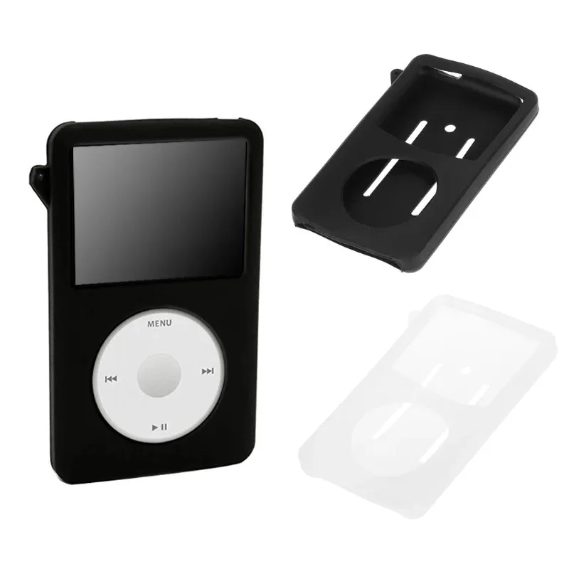 White Black Thin Soft Silicone Case Bag for iPod Classic 80GB 120GB Latest 6th Generation 160GB