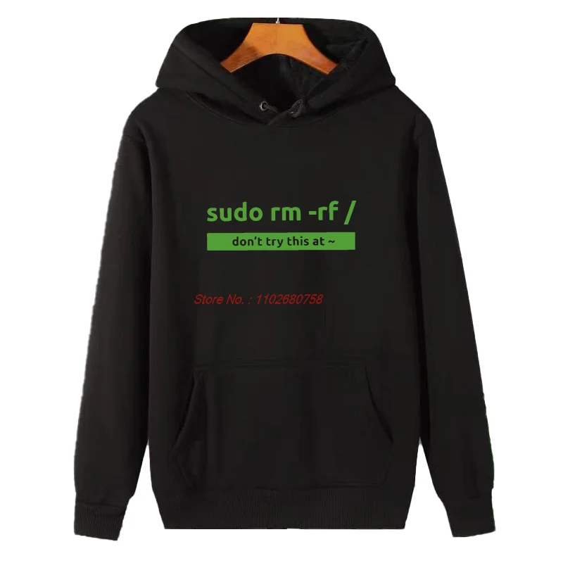 Sudo Programming Command Fleece Hoodie Linux Operating System Fashion Graphic Hooded Sweatshirts Winter Thick Sweater Hoodie
