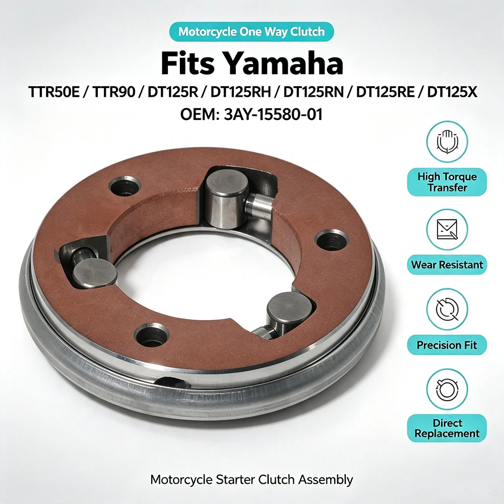 Motorcycle Starter One Way Clutch For Yamaha TTR50E TTR90 TT-R50 R90 DT125 X R RH RN RE MX TDR125 TDR125H TDR125N TZR125