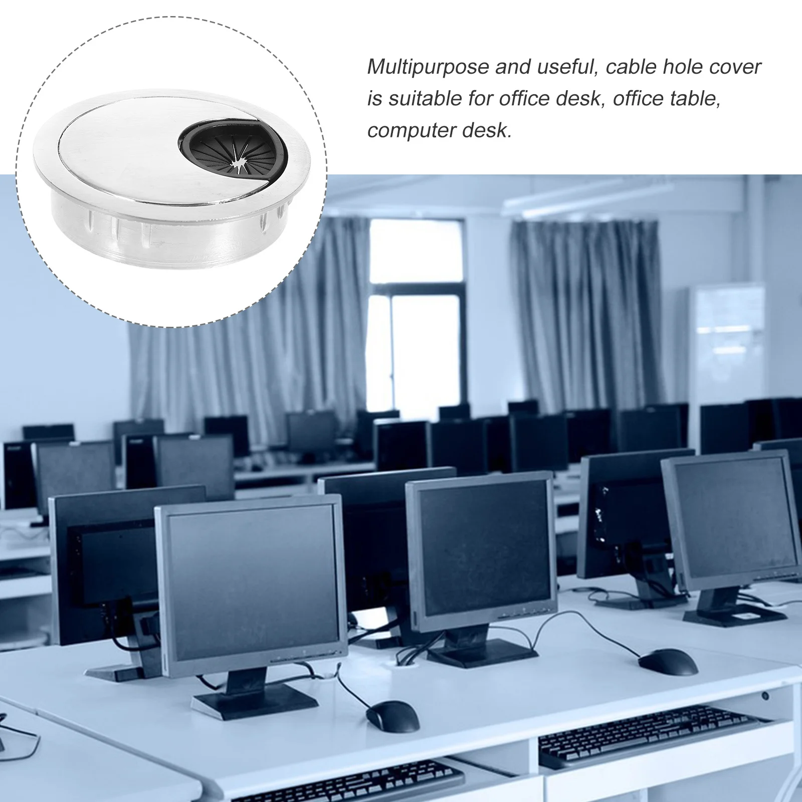 

Round Cable Hole Plug Desktop Desk Grommet Cable Management Organizer Wire Hole Cover for Computer Office Workspace