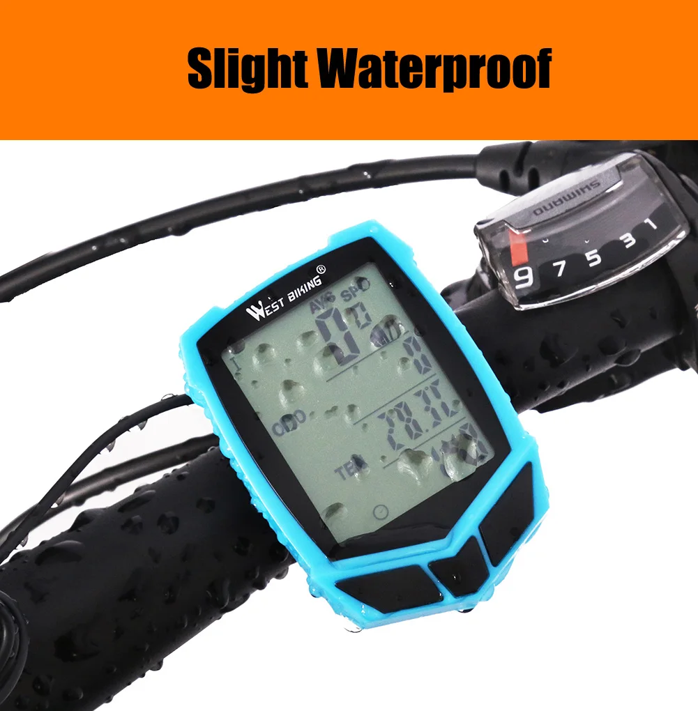 WEST BIKING Multifunction Wireless Bike Computer 20 Functions Speedometer Odometer With Backlight MTB Bicycle Stopwatch Computer