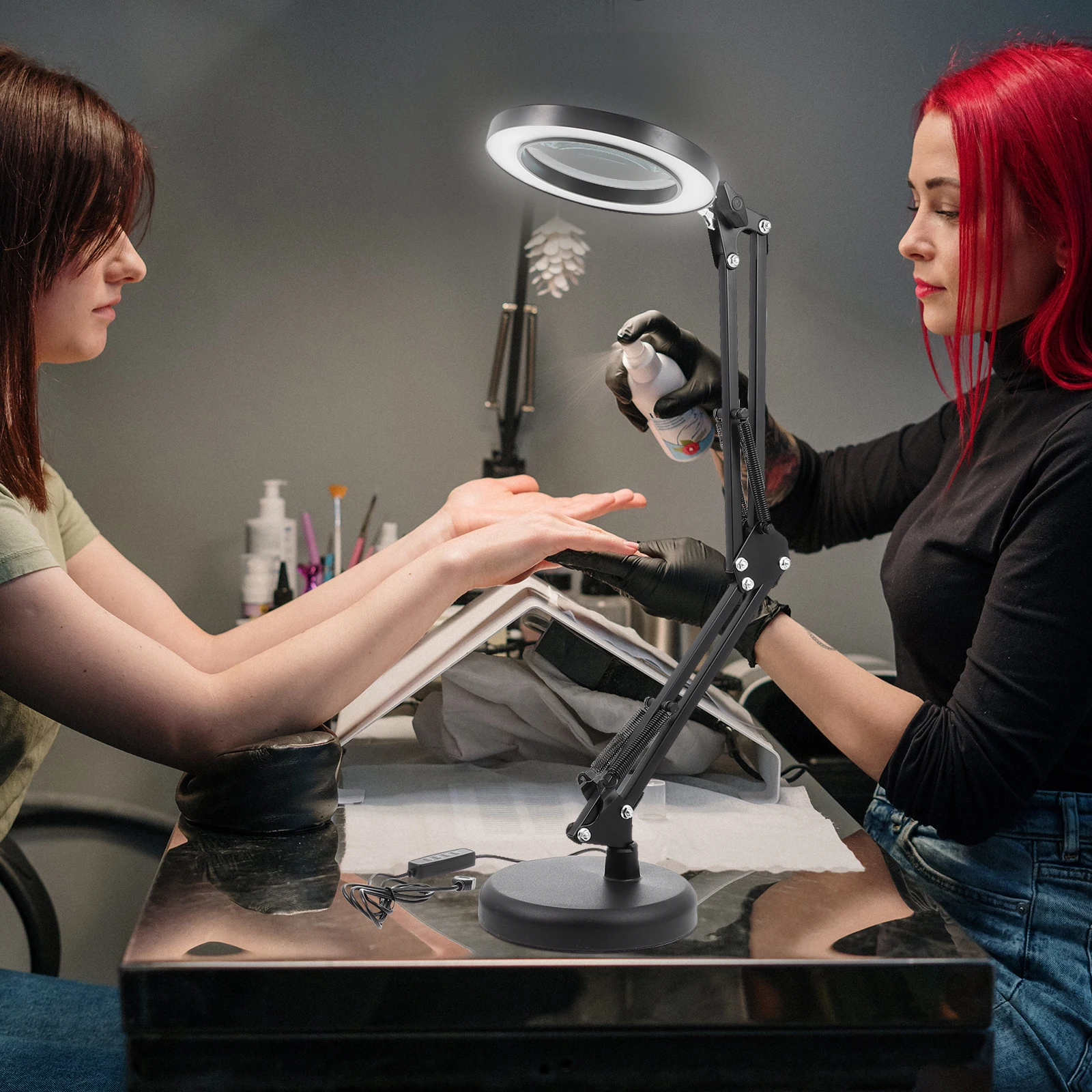 

Светодиодная увеличительная лампа для защиты глаз, портативная настольная лампа, ночное чтение, общежитие, студенческая настольная лупа, долговечность из АБС-пластика