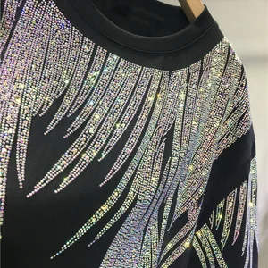 Männer- und weibliche Strassgrafiken, Plus -Size -Tops, luxuriöse Tunika, Baumwollkleidung, molligem Y2K, großer Größe, L bis 4XL Sommer 11 Hauptverkaufsbluse Gorditas - №11