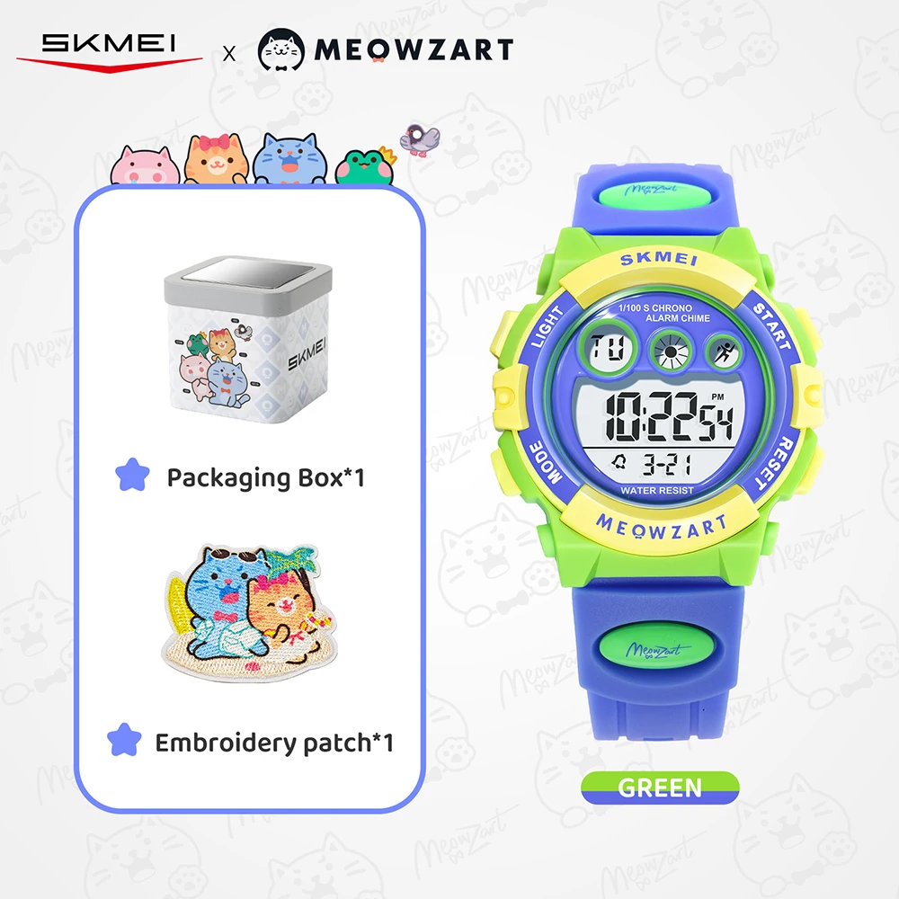 SKMEI Calendar Luminous Display Waterproof Kids Wristwatch For Boys Girls Children's Watch Stopwatch Electronics Wtatch Gift Set