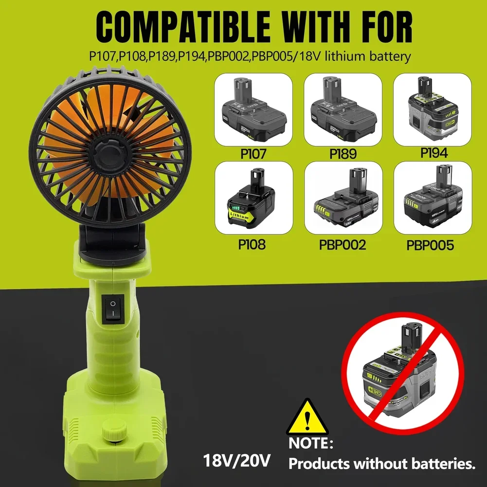 

Складной электрический вентилятор для аккумулятора P108 с USB-выходом, регулируемой скоростью, портативное охлаждающее устройство для кемпинга на открытом воздухе