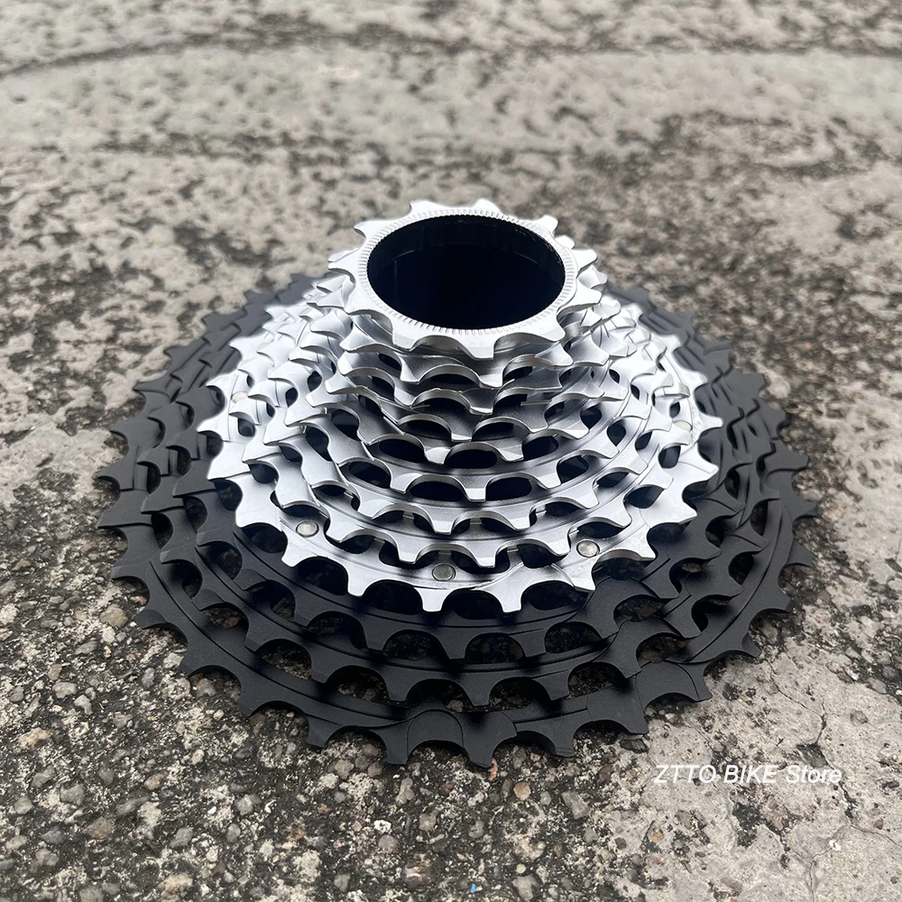ZTTO 11/12 Speed Ultraight Road Bike Cassette Black-silver Sprocket ULT 11s 12s 11-28/30/32/34/36T Freewheel Gravel Cassette K7
