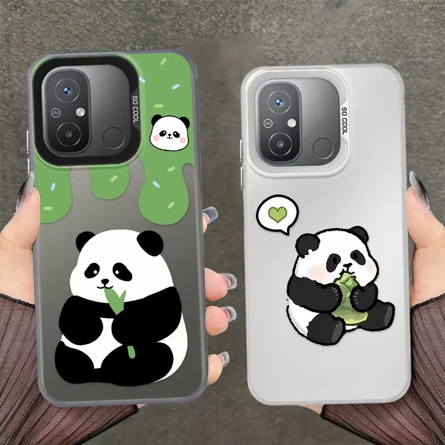 Capa traseira de telefone para Xiaomi Redmi 9T 10C A5 9C 13C 12C 14C A1 A2 Plus K60 Panda fofo