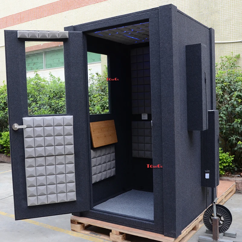 كشك عازل للصوت سهل التجميع محمول للتكبير/التسجيل