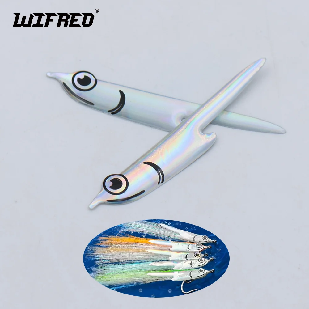 Wifreo 32pcs/48pcs Fleye Foil Vinyl Mask Realistic Fish Head Sticker Fly Tying Material for Baitfish Surf Candy Trout Fishing