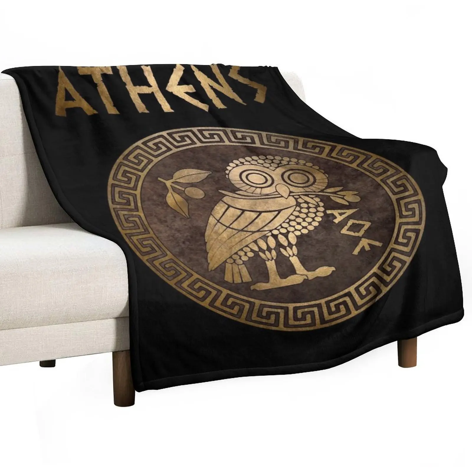 

Athens Athenian Owl Symbol of Goddess Athena Throw Blanket for winter Multi-Purpose Summer Beddings Blankets