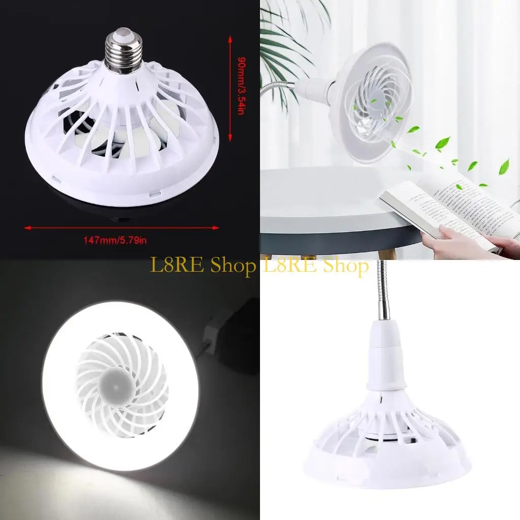 

Потолочный вентилятор L8RE E27 со светодиодной лампочкой для книжного зала на рынке домашнего офиса.