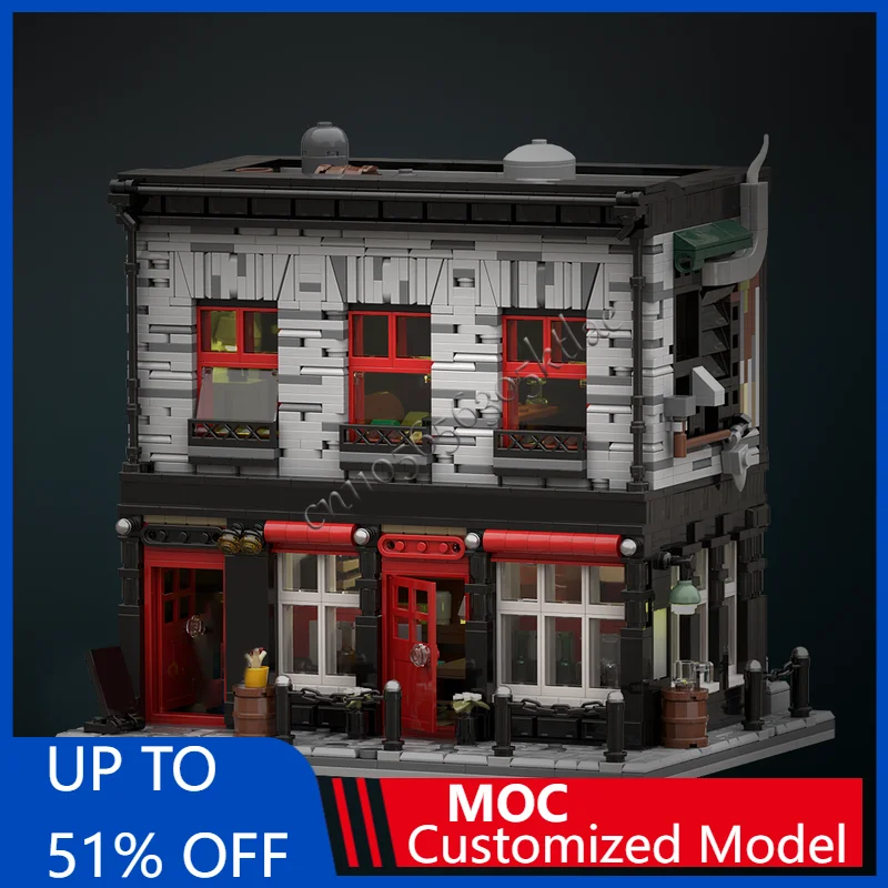 2285 Parti MOC Creative City Street View Modulare DramShop Modello Architettura Building Blocks Bambini Mattoni Giocattoli Popolari Regali