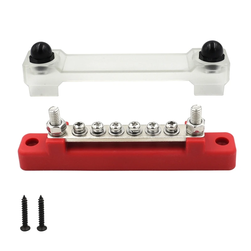 Bus Bar & Cover Ground Distribution Block Universal Car Boat Marine Pickup Trailer Power Distribution Terminal Block