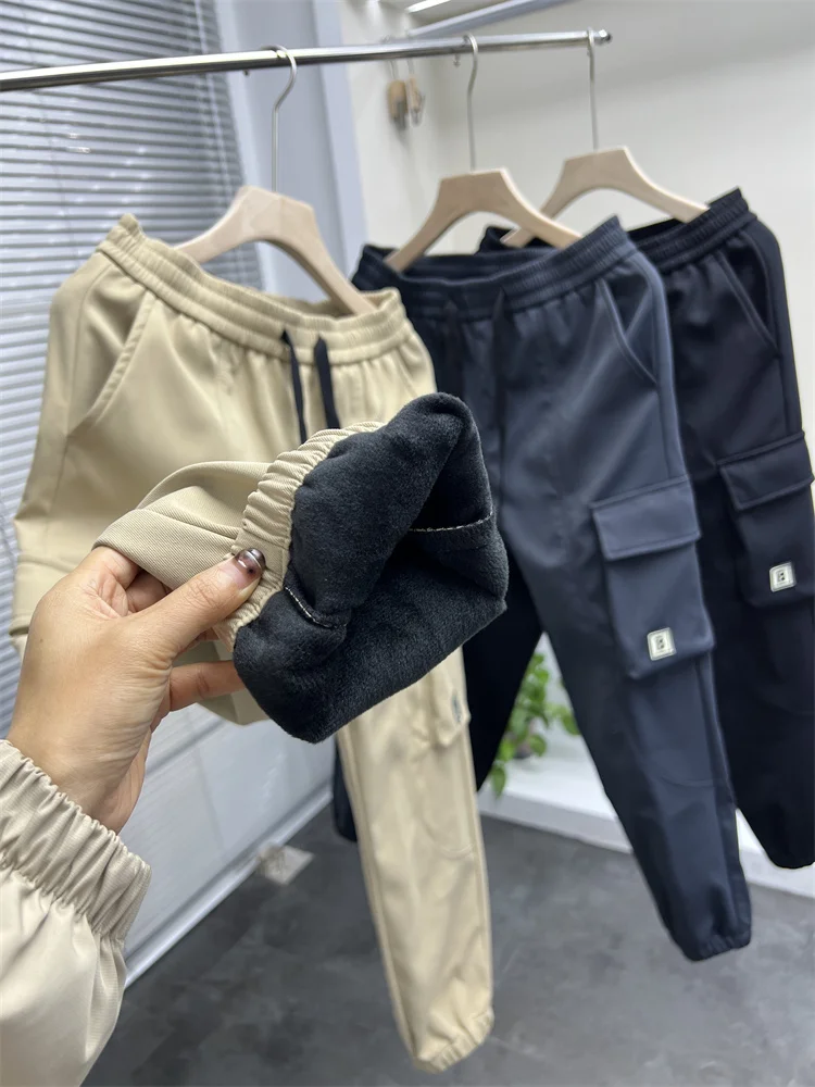 

Мужские зимние утепленные брюки свободного кроя на флисовой подкладке, повседневные, теплые, длинные, рабочие, модные, городские, стильные, бренд Pampa&