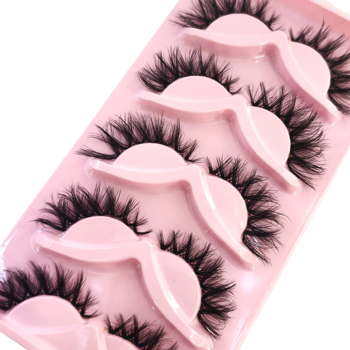 جديد 5 أزواج الكلاسيكية ثلاثية الأبعاد رموش تكثيف عين القط فو المنك لاش الطبيعية Wispy الروسية قطاع جلدة ماكياج الرموش الصناعية الدرامية #4