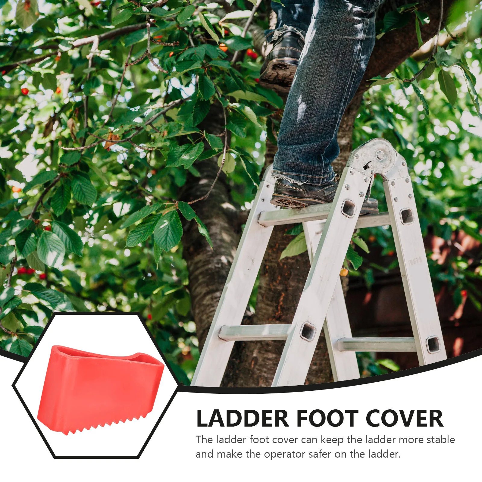 4 قطعة قدم عدم الانزلاق يغطي المطاط حماة القدم المضادة للانزلاق سلم اكسسوارات سلم الساق قبعات استبدال منصات للاستخدام المنزلي #4